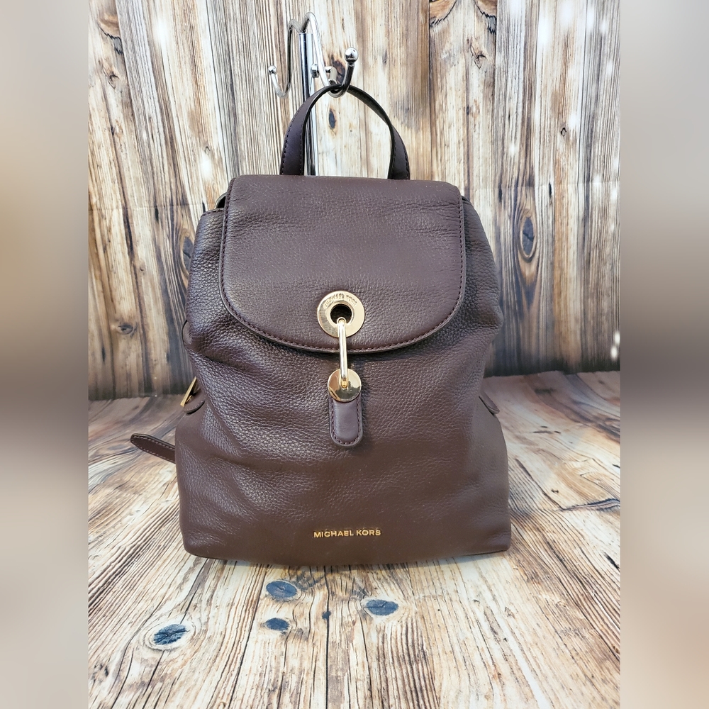Michael Kors Raven Medium Plum Leather Backpack